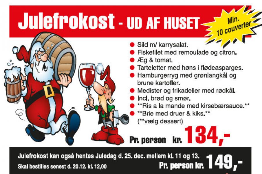 Hodde Kro – Julefrokost ud af huset fra 134,-